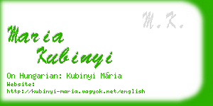 maria kubinyi business card